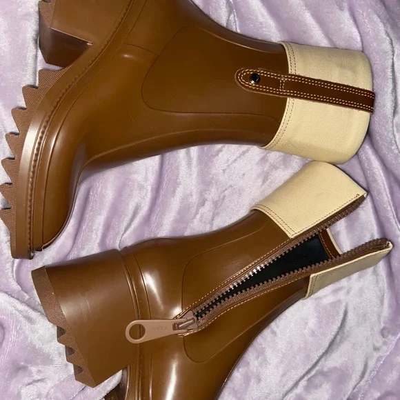 Chloé Brown Tall Rain Boots - Picture 5 of 11